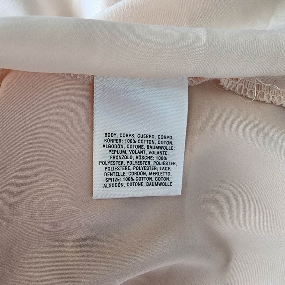 Meadow Rue Anthropologie Melia Blush Peplum Blouse Large - Picture 13 of 14
